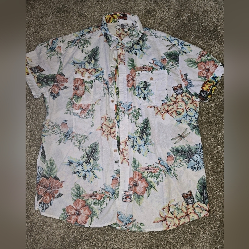AKOO Paradise Hawaiian 100% Cotton Shirt. Mens XXL